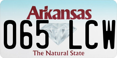 AR license plate 065LCW