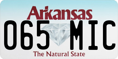 AR license plate 065MIC