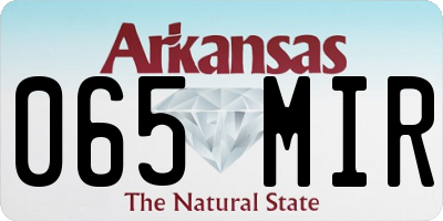 AR license plate 065MIR