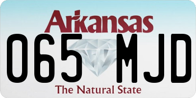 AR license plate 065MJD