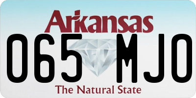 AR license plate 065MJO