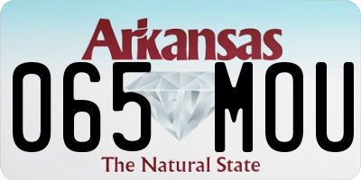 AR license plate 065MOU