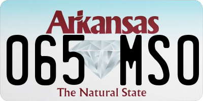 AR license plate 065MSO