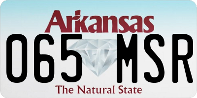 AR license plate 065MSR