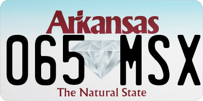 AR license plate 065MSX