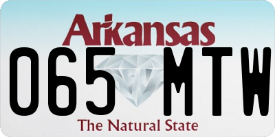 AR license plate 065MTW