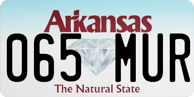AR license plate 065MUR