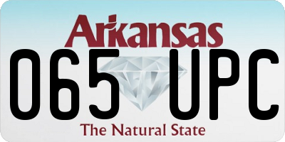 AR license plate 065UPC