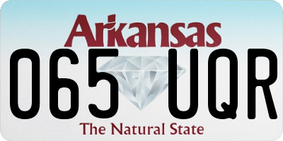 AR license plate 065UQR