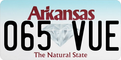 AR license plate 065VUE