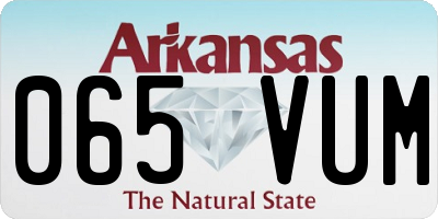 AR license plate 065VUM