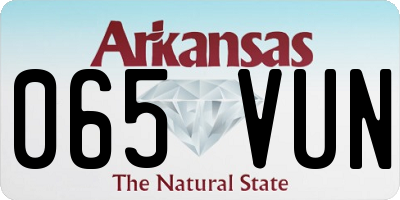AR license plate 065VUN