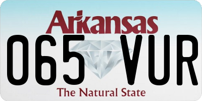 AR license plate 065VUR