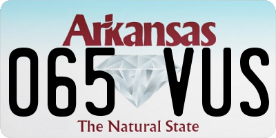 AR license plate 065VUS