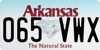 AR license plate 065VWX