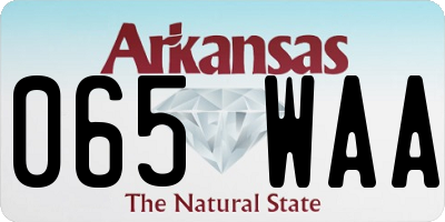AR license plate 065WAA