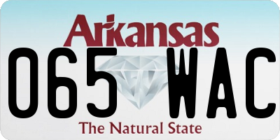 AR license plate 065WAC