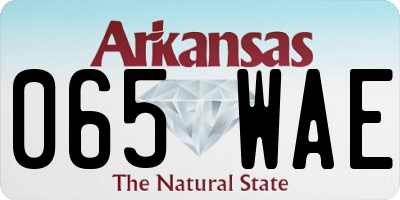 AR license plate 065WAE