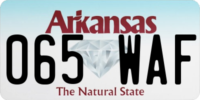 AR license plate 065WAF