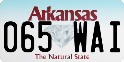 AR license plate 065WAI