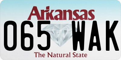 AR license plate 065WAK