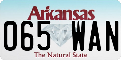 AR license plate 065WAN