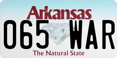 AR license plate 065WAR