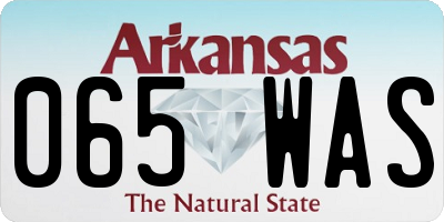 AR license plate 065WAS