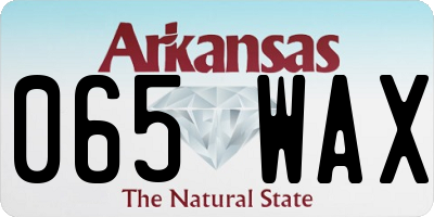 AR license plate 065WAX