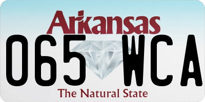 AR license plate 065WCA