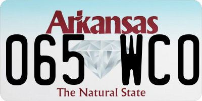 AR license plate 065WCO