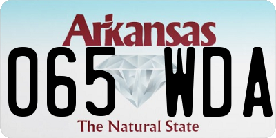 AR license plate 065WDA