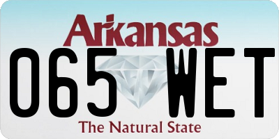 AR license plate 065WET