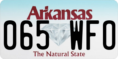 AR license plate 065WFO