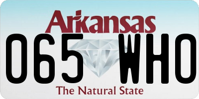 AR license plate 065WHO