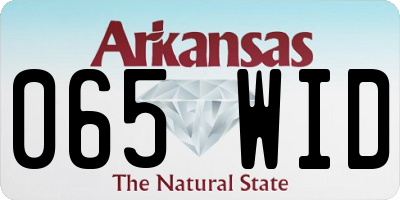 AR license plate 065WID
