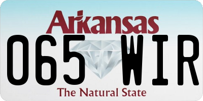 AR license plate 065WIR