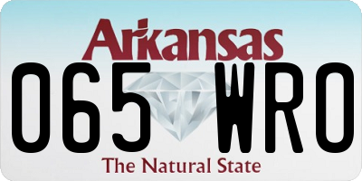AR license plate 065WRO