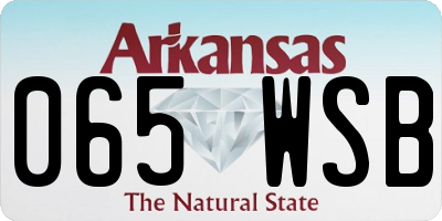 AR license plate 065WSB