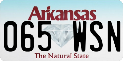 AR license plate 065WSN