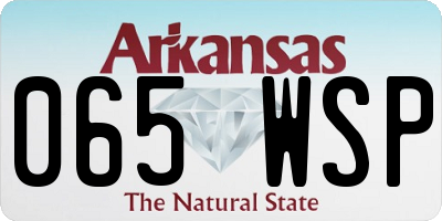 AR license plate 065WSP