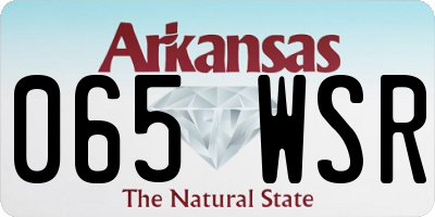 AR license plate 065WSR