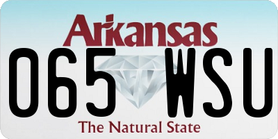AR license plate 065WSU