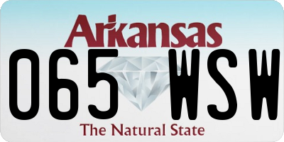 AR license plate 065WSW