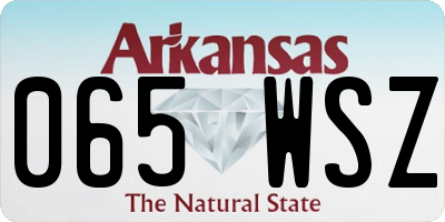 AR license plate 065WSZ