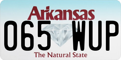AR license plate 065WUP