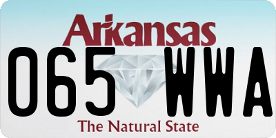 AR license plate 065WWA