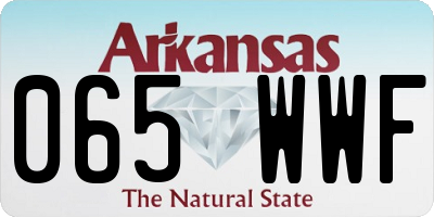 AR license plate 065WWF