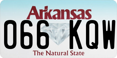 AR license plate 066KQW
