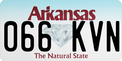 AR license plate 066KVN